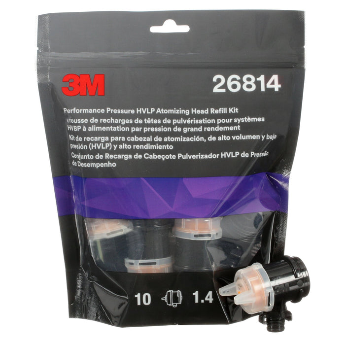3M Performance Pressure HVLP Atomizing Head Refill Kit 26814, Orange,1.4