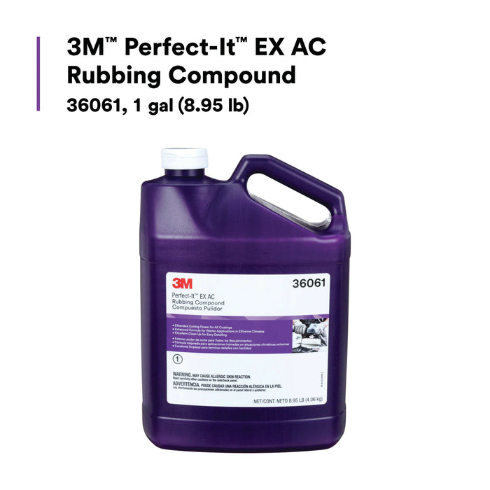 3M Perfect-It EX AC Rubbing Compound, 36061, 1 gal (8.95 lb), 4 percase