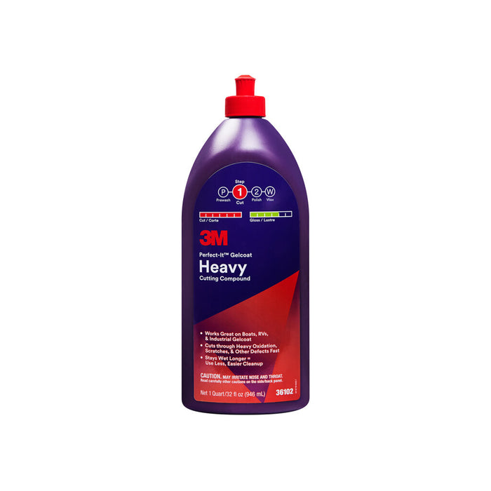 3M Perfect-It Gelcoat Heavy Cutting Compound, 36102, 1 quart (946 mL)