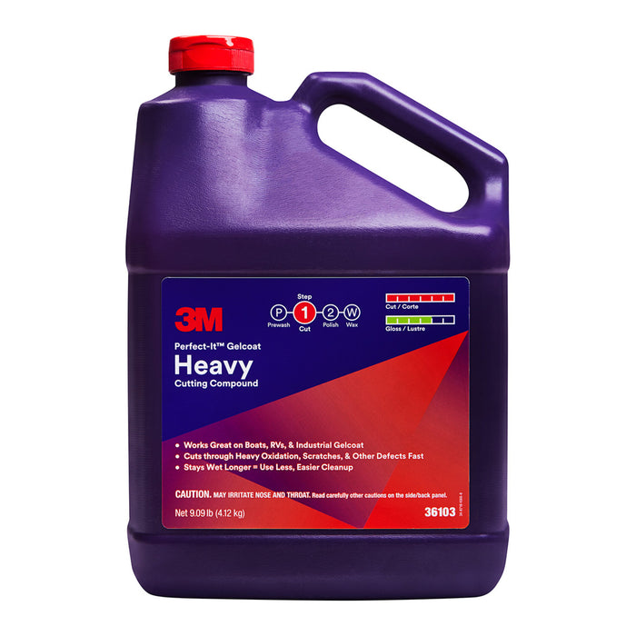3M Perfect-It Gelcoat Heavy Cutting Compound, 36103, 1 gallon (9.09lb)