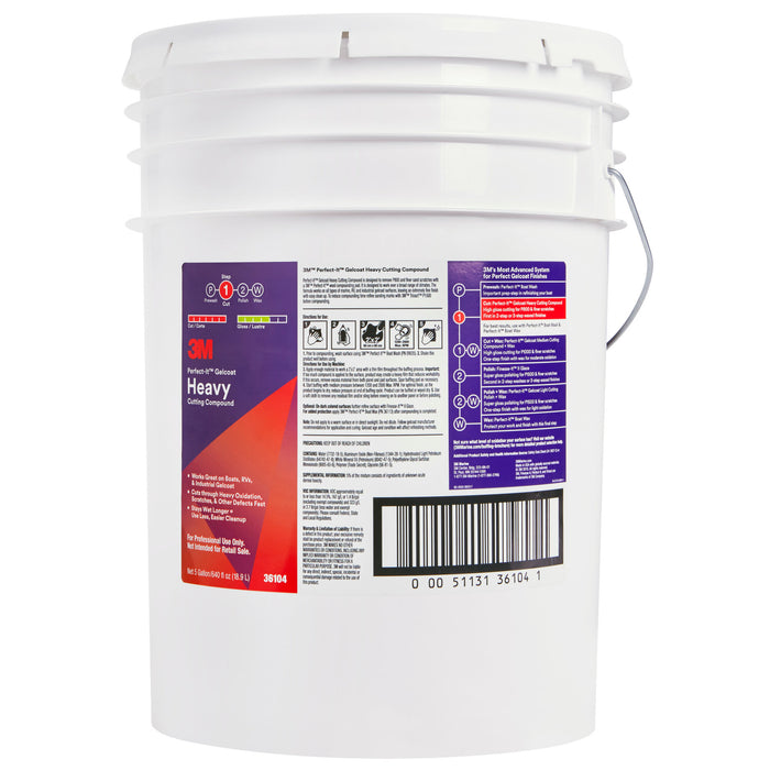 3M Perfect-It Gelcoat Heavy Cutting Compound, 36104, 5 gallon (18.9L)