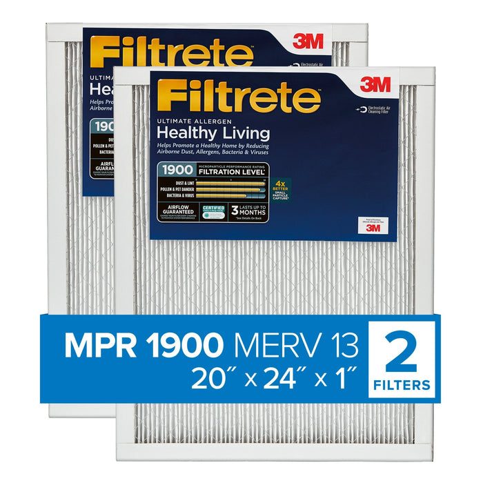 Filtrete Ultimate Allergen Reduction Filter UT26-2PK-1E, 20 in x 24 in x 1 in