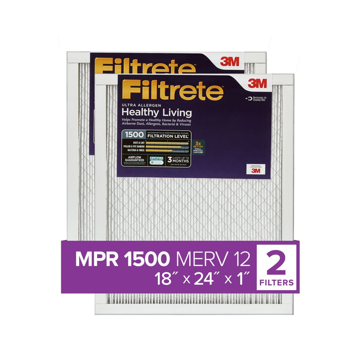 Filtrete Ultra Allergen Reduction Filter UR21-2PK-1E, 18 in x 24 in x 1 in