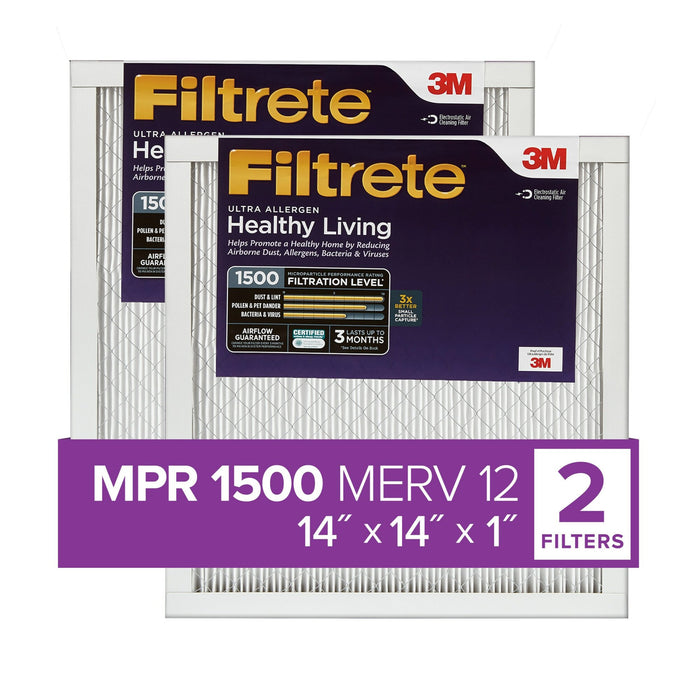 Filtrete Ultra Allergen Reduction Filter UR11-2PK-1E, 14 in x 14 in x 1 in