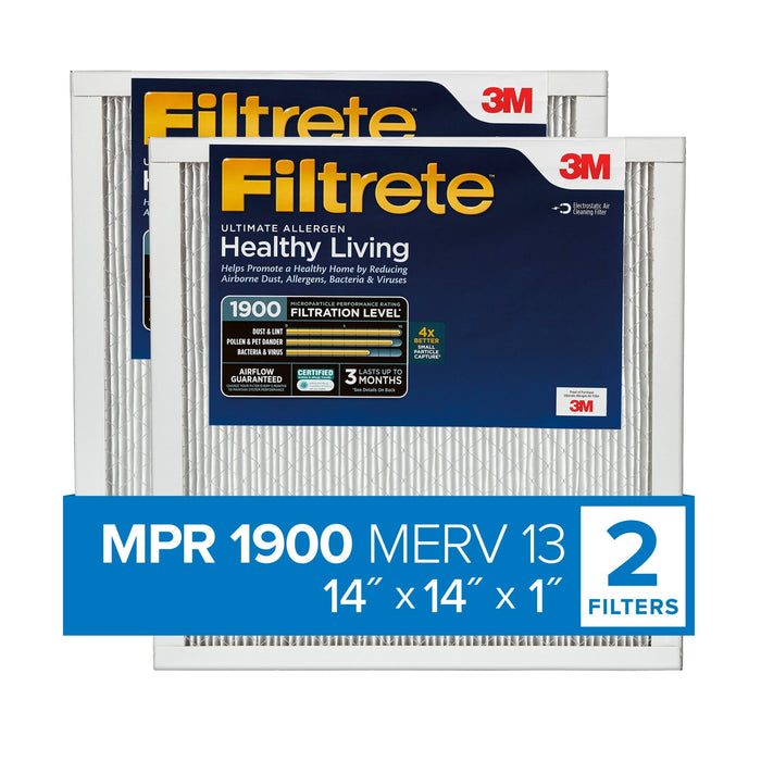 Filtrete Ultimate Allergen Reduction Filter UT11-2PK-1E, 14 in x 14 in x 1 in