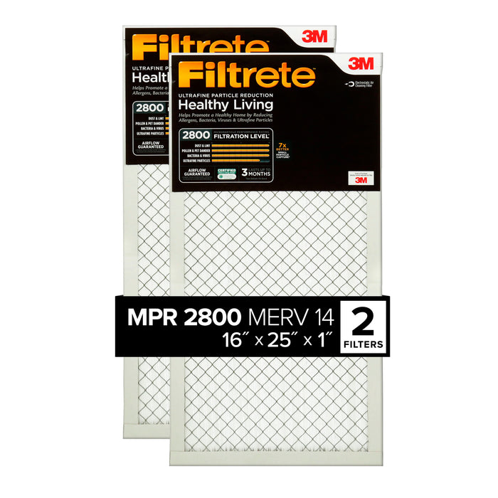Filtrete Ultrafine Particle Reduction Filter UF01-2PK-1E, 16 in x 25 in x 1 in