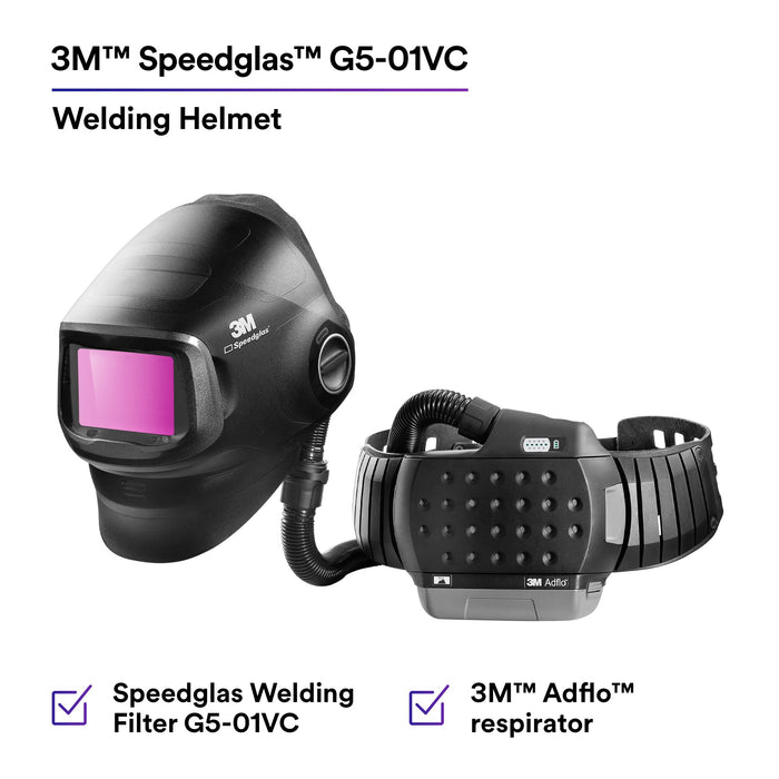 3M Speedglas Heavy-Duty Welding Helmet G5-01 w ADF G5-01VC and 3M Adflo