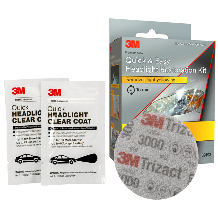 3M Quick and Easy Headlight Restoration Kit, 39193