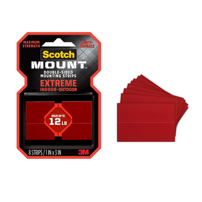 Scotch-Mount Extreme Double-Sided Mounting Strips 414H-ST, 1 in x 3 in