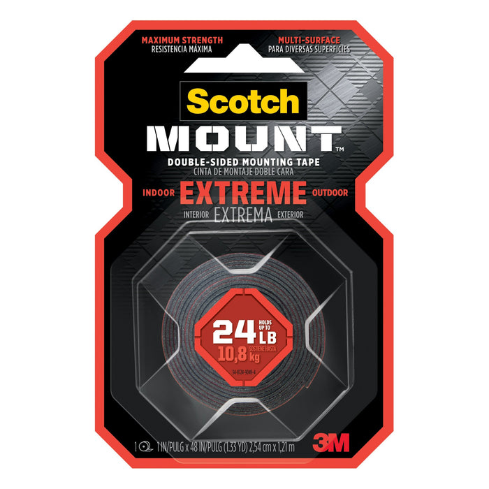 Scotch-Mount Extreme Double-Sided Mounting Tape 414H-48, 1 in x 48 in