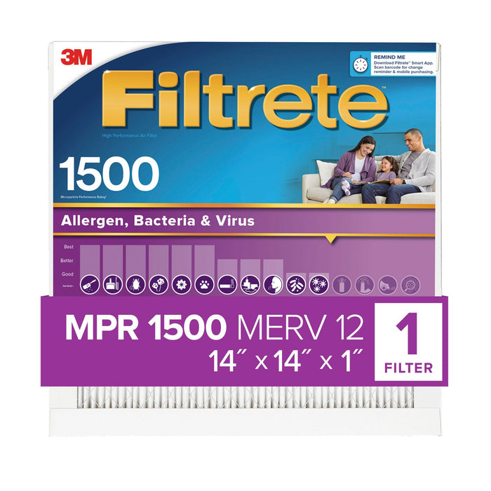 Filtrete High Performance Air Filter 1500 MPR UP11-4, 14 in x 14 in x 1 in