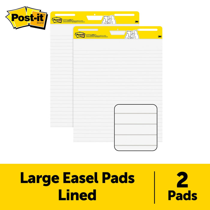 Post-it® Super Sticky Easel Pad Lined 561WL VAD 2PK, 25 in x 30 in