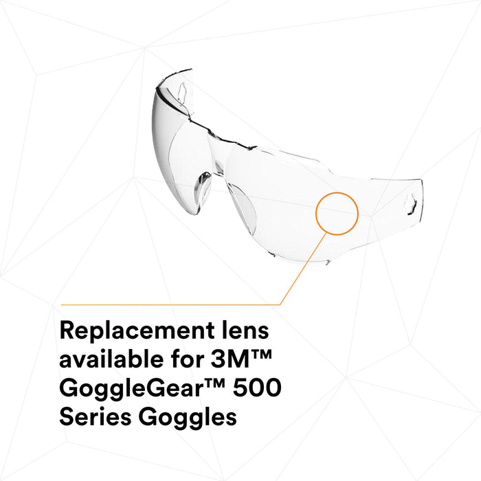 Lunettes De Protection 3M Goggle Gear 500 - Verre Incolore Antibuée - Serre-tête Néoprène - Norme EN166 K/N