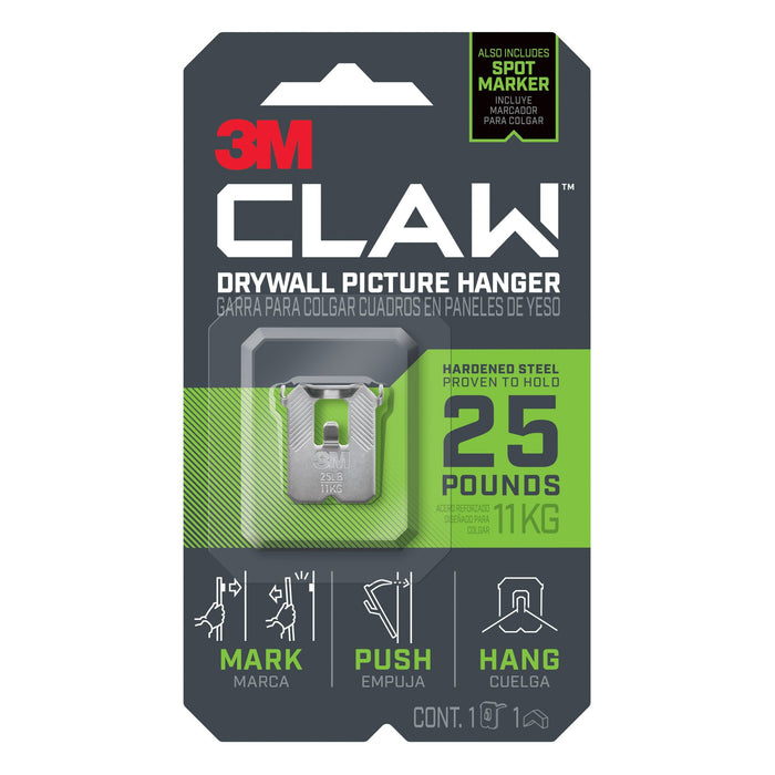 3M CLAW Drywall Picture Hanger 25 lb with Temporary Spot Marker 3PH25M-1EF