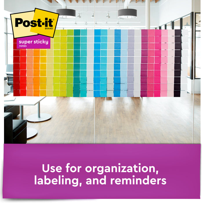 Post-it® Super Sticky Notes 654-5SSBE, 3 in x 3 in (76 mm x 76 mm)