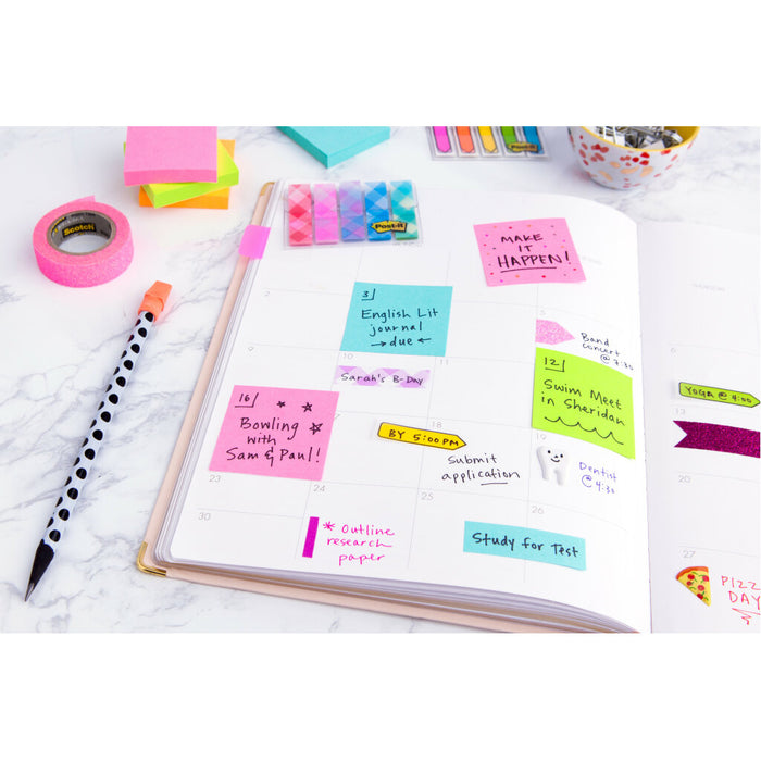 Post-it® Super Sticky Notes 654-5SSNP, 3 in x 3 in (76 mm x 76 mm), Neon Pink