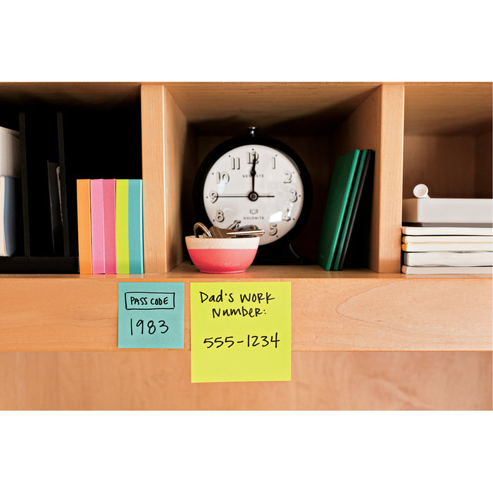 Post-it® Super Sticky Notes 654-5SSLE, 3 in x 3 in (76 mm x 76 mm), Limeade