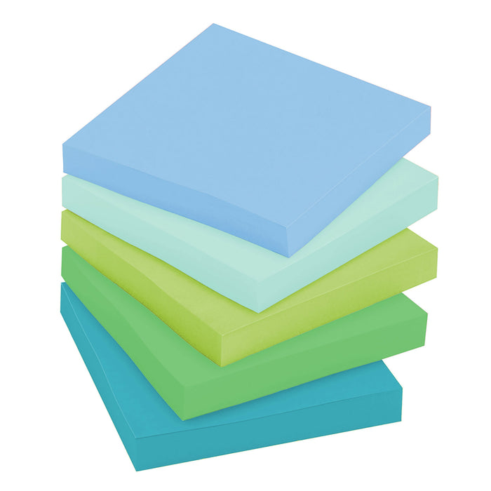 Post-it® Super Sticky Recycled Notes 654-5SST, 3 in x 3 in (76 mm x 76 mm)