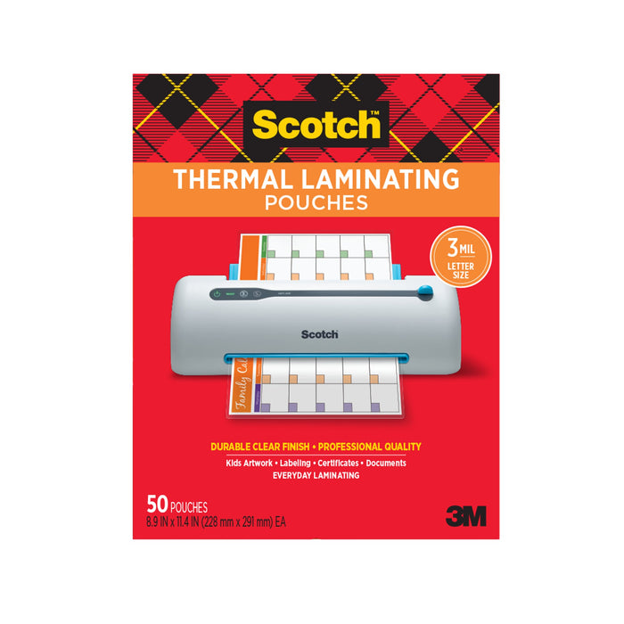 Scotch Thermal Pouches TP3854-50, Letter size