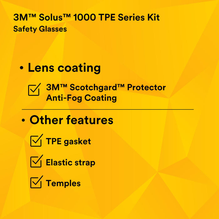 3M Solus 1000 Series S1207SGAF-TKT, Grn/Blk, Scotchgard Anti-Fog Coating
