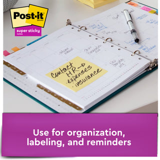 Post-it® Super Sticky Notes 654-24SSCY, 3 in x 3 in (76 mm x 76 mm)