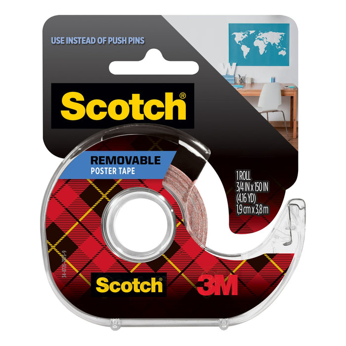 Scotch® Removable Poster Tape 109S, 0.75 in x 150 in (1.9 cm x 3.8 m)