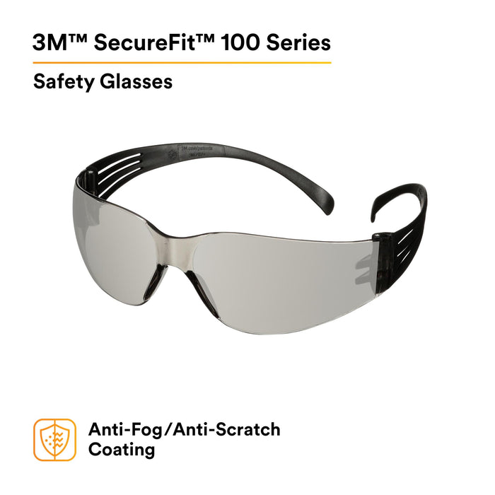 3M SecureFit 100 Series SF107AF-BLK, Black Temples