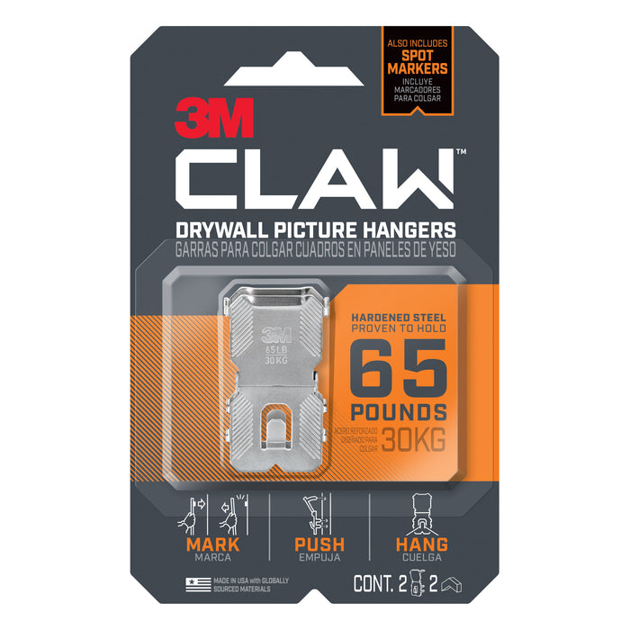 3M CLAW 65lb Drywall Picture Hangers with Spot Markers 3PH65M-2ES