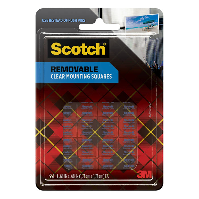 Scotch® Removable Clear Double-Sided Mounting Squares 859S