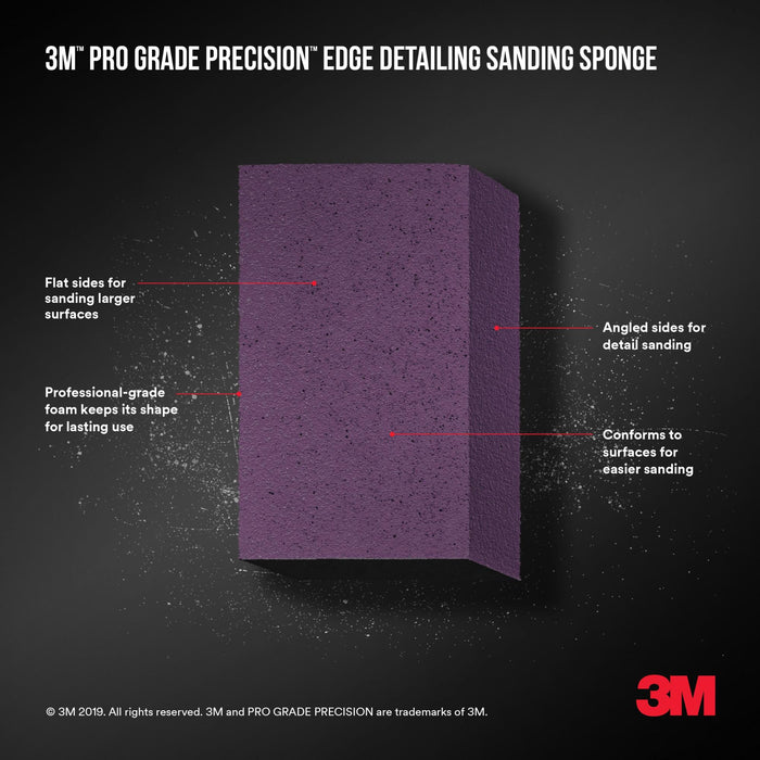 3M Pro Grade Precision Edge Detailing Dual Angle Sanding Sponge
24301TRI-F-DA