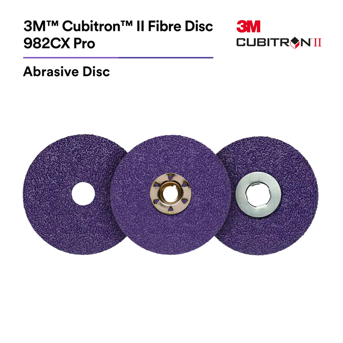 3M Cubitron II Fibre Disc 982CX Pro, 36+, TN Quick Change, 4-1/2 in,
Die TN450E