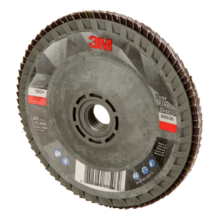 3M Flap Disc 769F, 120+, T29 Quick Change, 4-1/2 in x 5/8 in-11