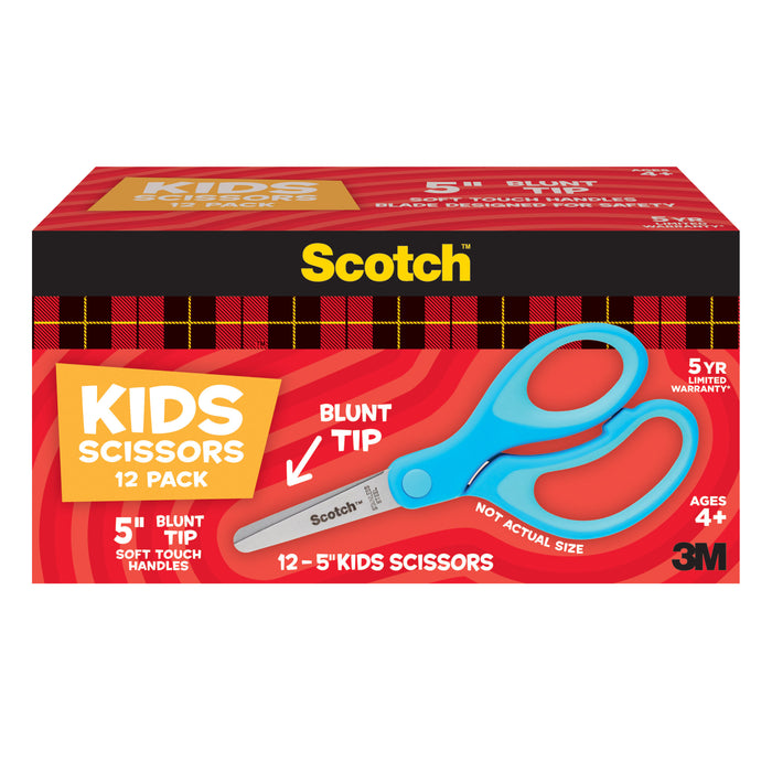 Scotch 5 in Soft Touch Blunt Kid Scissors 12 Count Pack - Purple 1442B-12