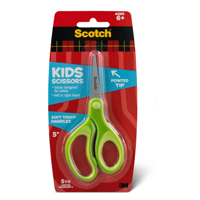 Scotch Kids 5 inch Scissors 1442P, Soft Grip, Pointed, 6+