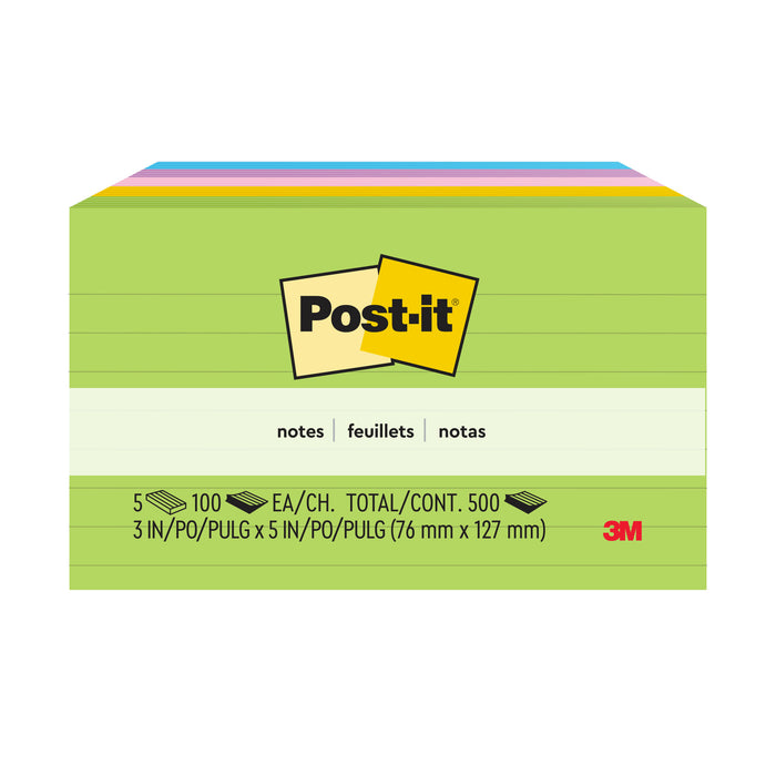 Post-it® Notes 635-5AU, 3 in x 5 in (76 mm x 127 mm), Floral Fantasy Collection