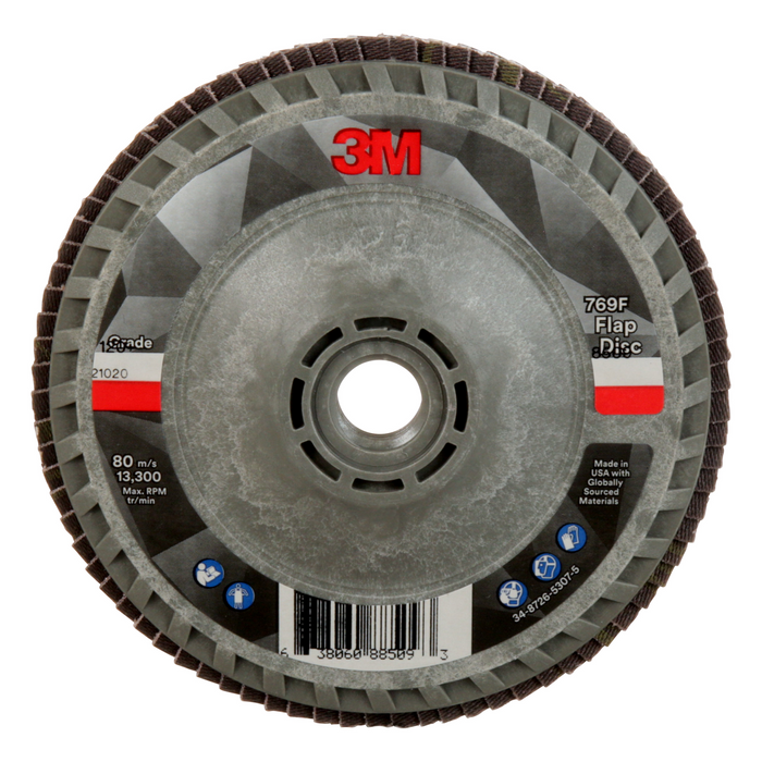 3M Flap Disc 769F, 120+, T27 Quick Change, 4-1/2 in x 5/8 in-11