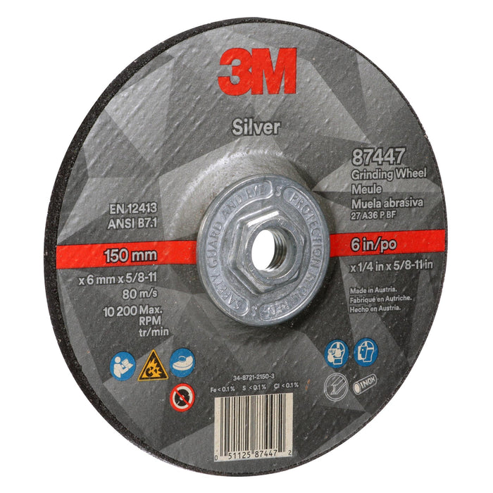 3M Silver Depressed Center Grinding Wheel, 87447, Quick Change, Type
27