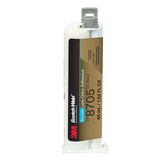 3M Scotch-Weld Low Odor Acrylic Adhesive DP8705NS, Black, 45 mLDuo-Pak