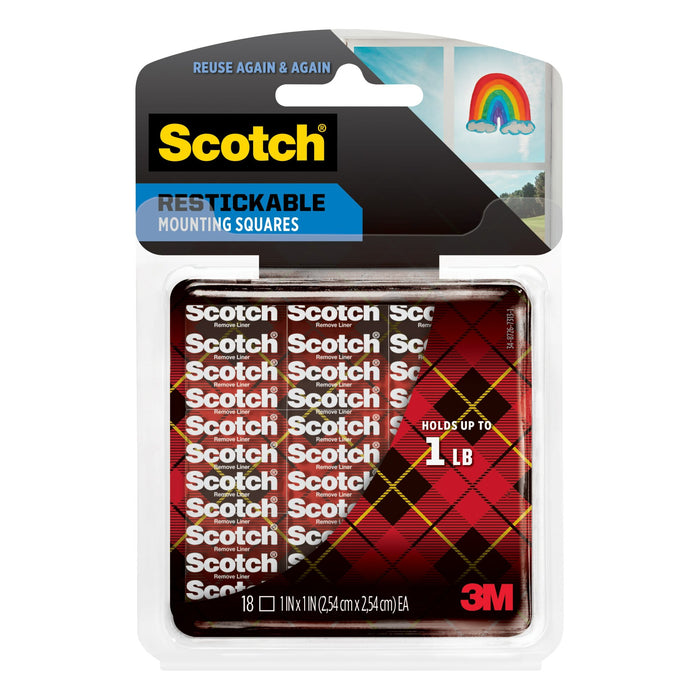 Scotch® Restickable Mounting Squares R100S