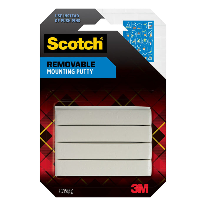 Scotch® Removable Mounting Putty 860S, 2 oz. White