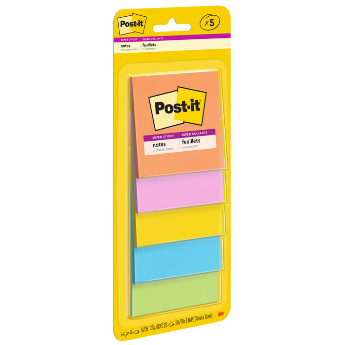 Post-it® Notes 3321-5SSAU, 3 in x 3 in (76 mm x 76 mm)