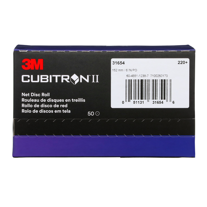 3M Cubitron II Net Disc Roll 31654, 220+, 6 in, 50 Discs/Roll