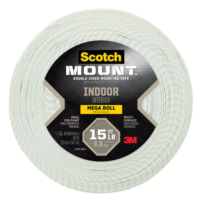 Scotch-Mount Indoor Double-Sided Mounting Tape 110H-MR, 3/4 in x 38 yd