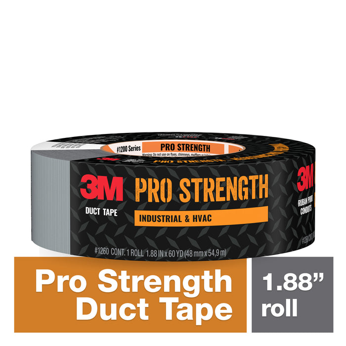3M Pro Strength Duct Tape 1260-A 1.88 in x 60 yd (48 mm x 54.8 m) 24 rls/cs