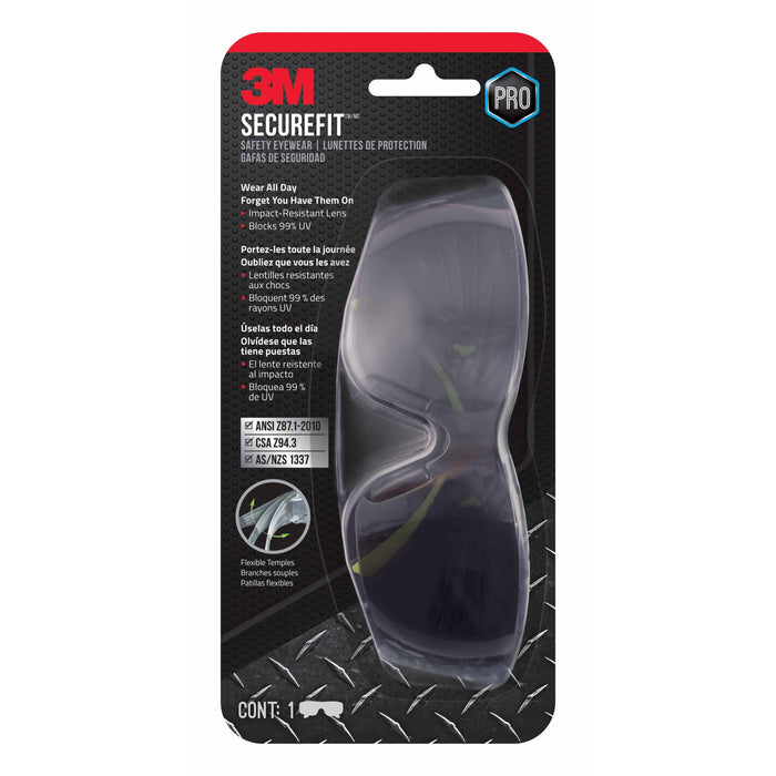 3M SecureFit 400 Safety Eyewear SF400G-WV-6-PS, Gray Anti-Fog