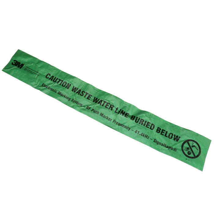 3M Electronic Marking System (EMS) Warning Tape 7904-XT, Green, 6 in, WWater