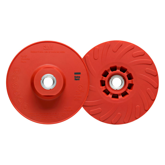 3M Disc Back-up Pad Ribbed, 88656, Extra Hard, Red, 5 in, One Piece