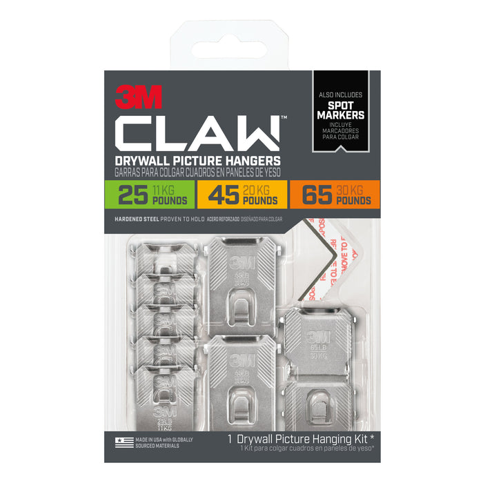 3M CLAW Drywall Picture Hangers with Temporary Spot Markers 3PHKITM-8ES