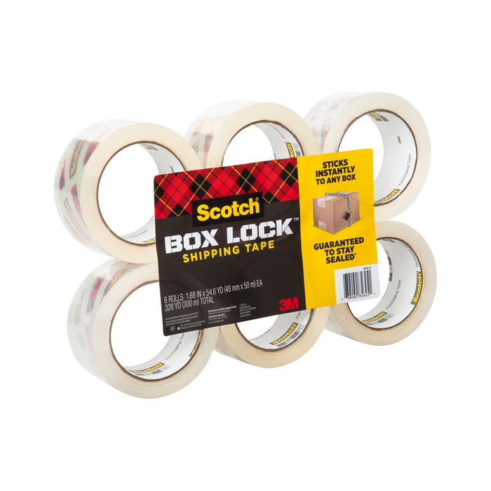 Scotch® Box Lock Packaging Tape 3950-4RD-6GC, 1.88 in x 54.6 yd (48 mm x 50 m)