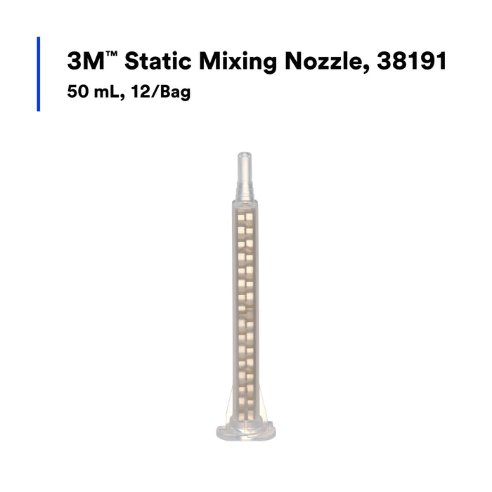 3M Static Mixing Nozzle 38191, 50 mL, 12 Nozzles/Bag